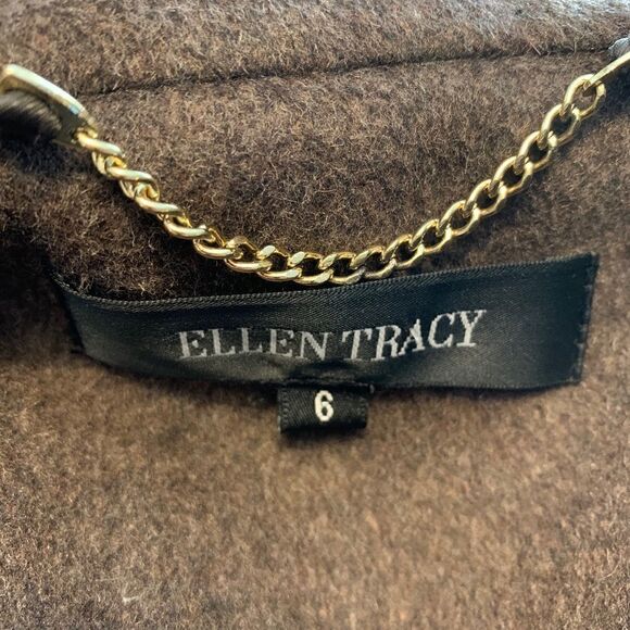 New! Ellen Tracy Kimono Coat Mocha Sz 6 - Picture 6 of 8